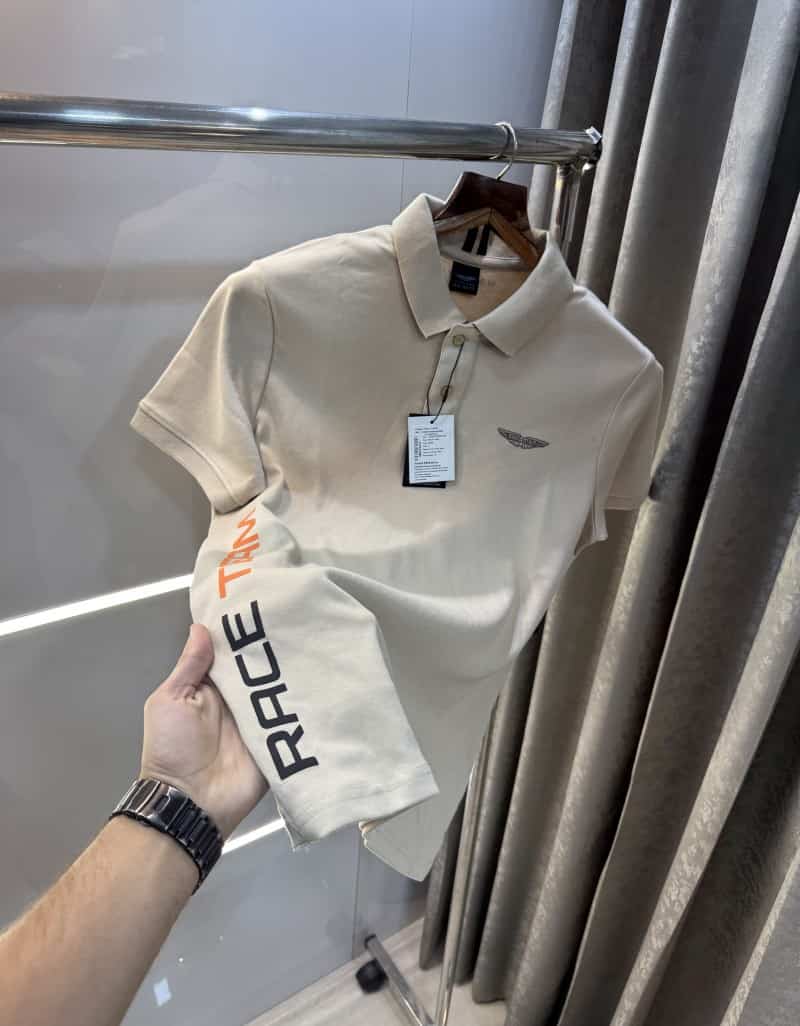 Hacket Beige Logo Print Classic Polo T-Shirt