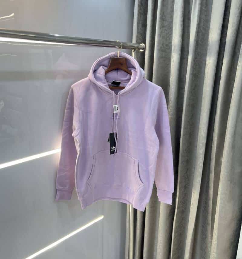 Adida s light purple embroidery logo premium classic hoodie