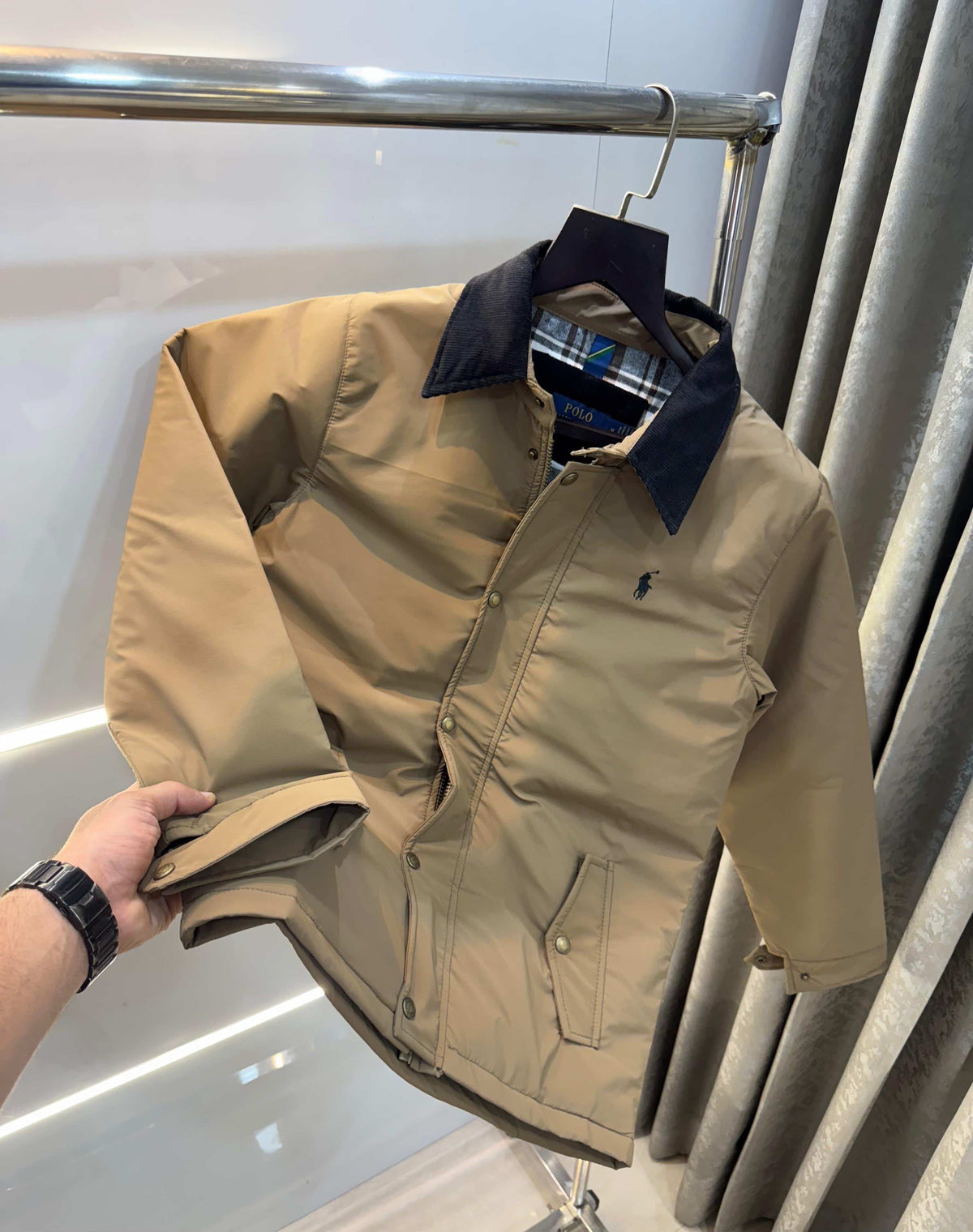 Ralph  Lauren Beige Classic Bomber Jacket