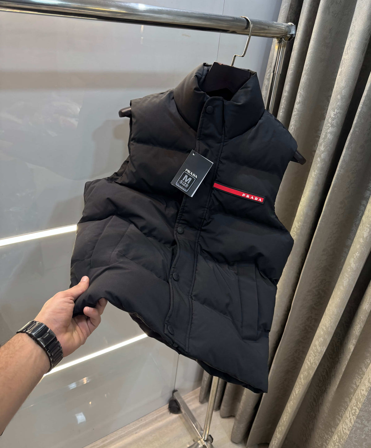 Prad a Milano Black Imported Sleeveless puffer Jacket