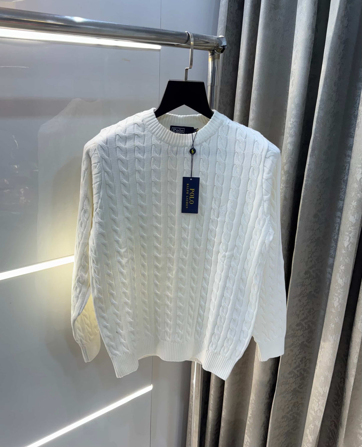 Ralph  Lauren White Knitted Imported Pull Over