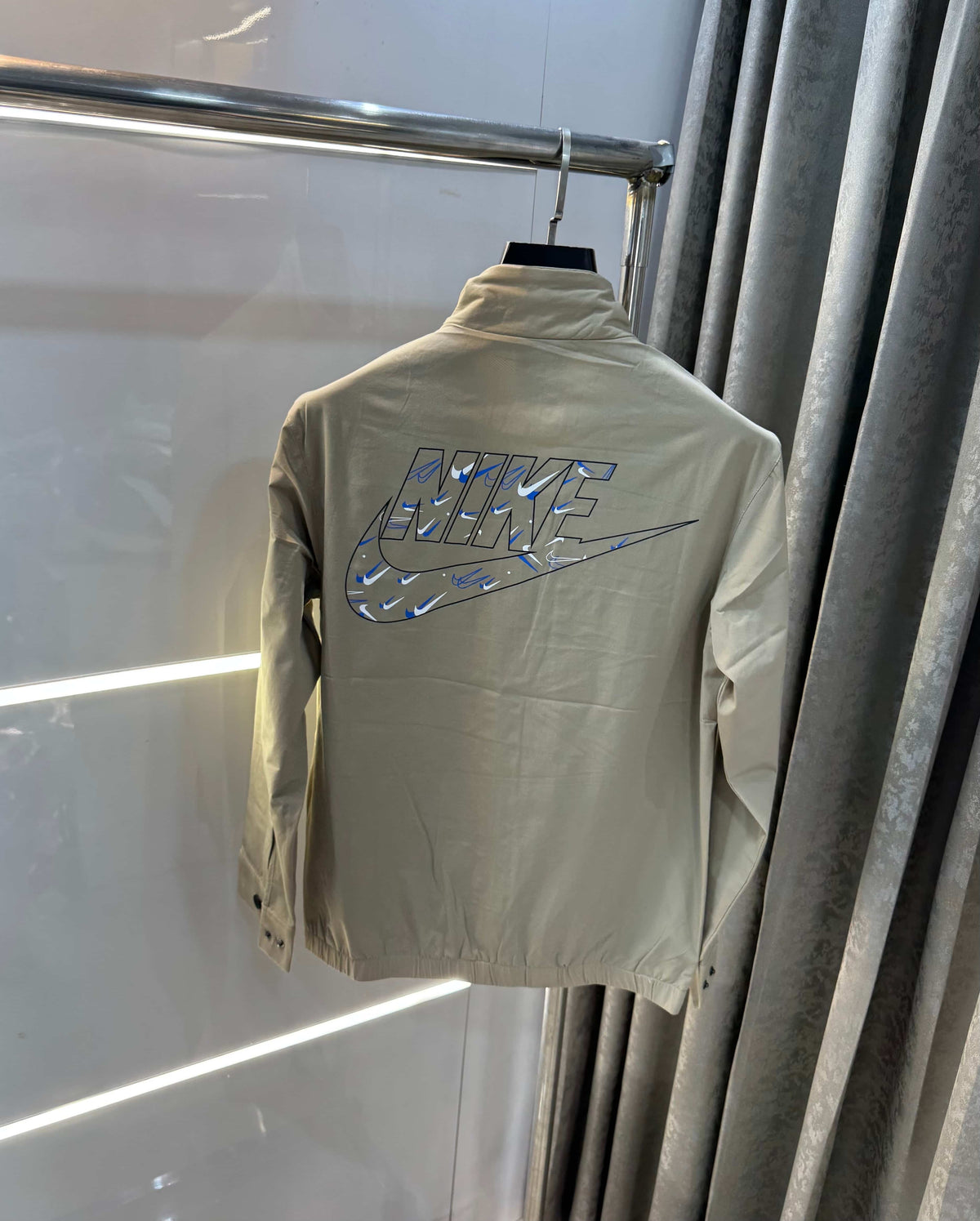 Nik e Beige Imported Premium Bomber Jacket