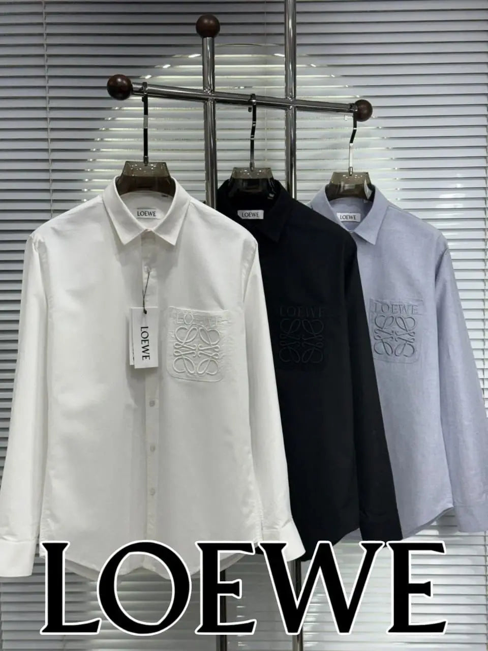 loewe Black Embroidry Logo Premium Shirt