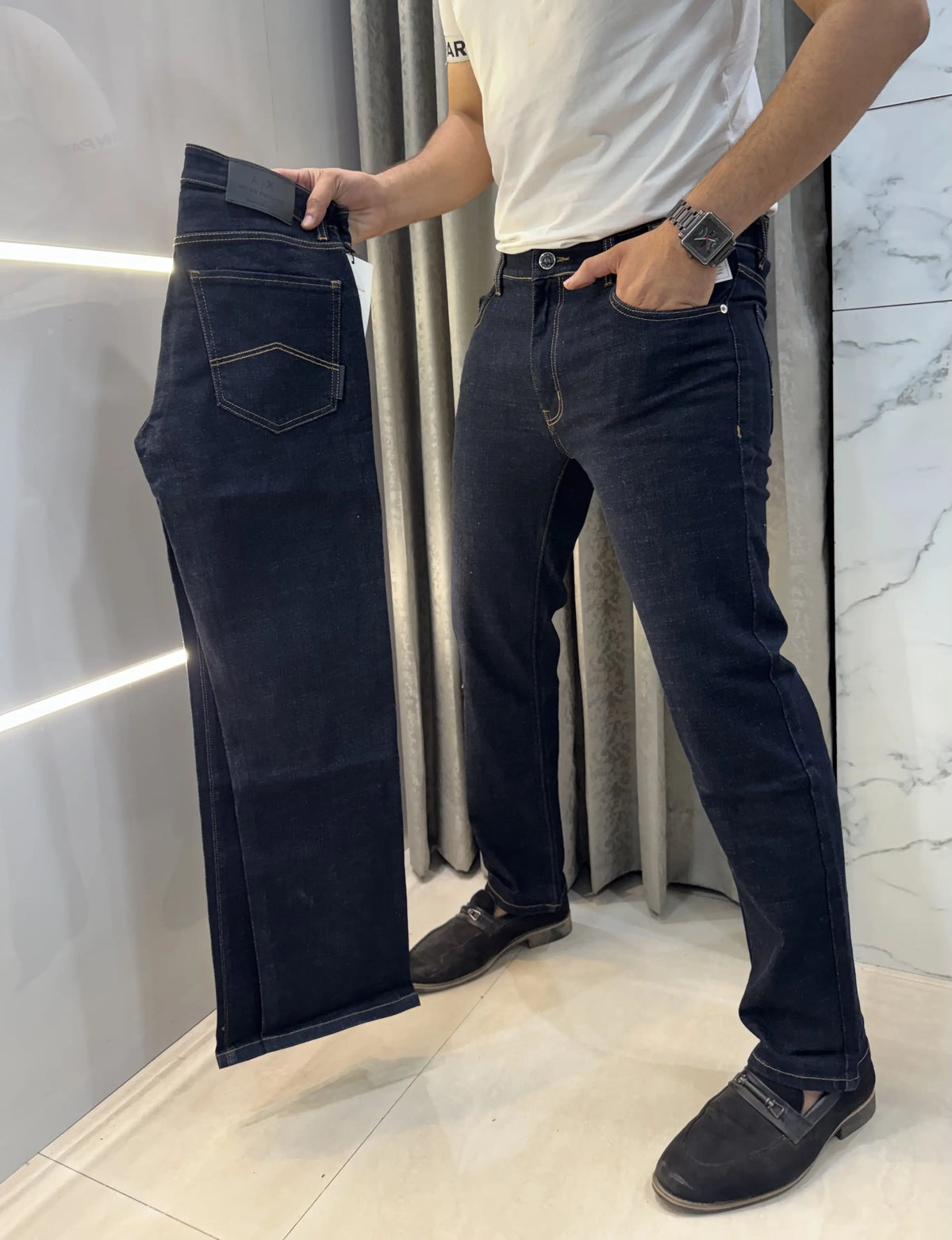 Arman i Exchange Dark Blue Imported Hyperflex Denim