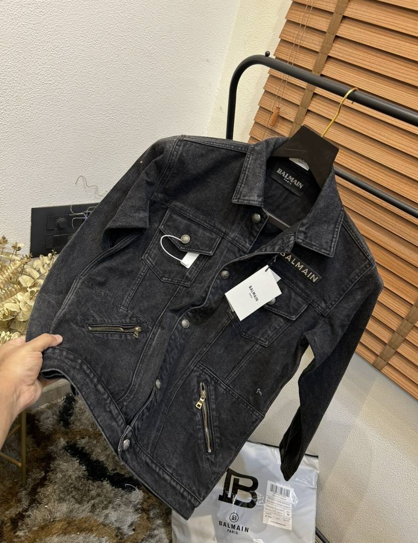 Balmai_n Turkey Imported Very Premium Highly Detailed Denim Black Jacket (DN 560)