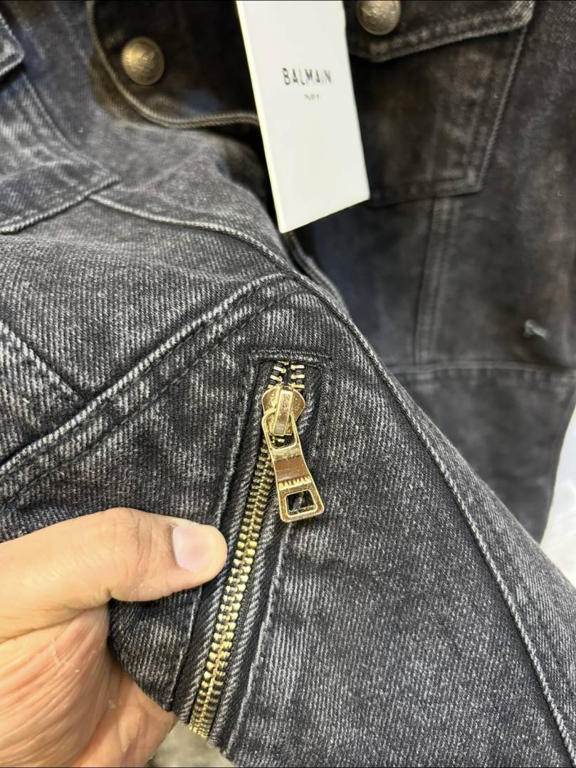Balmai_n Turkey Imported Very Premium Highly Detailed Denim Black Jacket (DN 560)