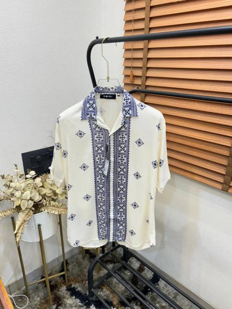 Amir_i Ajrakh Printed Turkey Imported Very Premium Linen Half Shirt (DN 519
