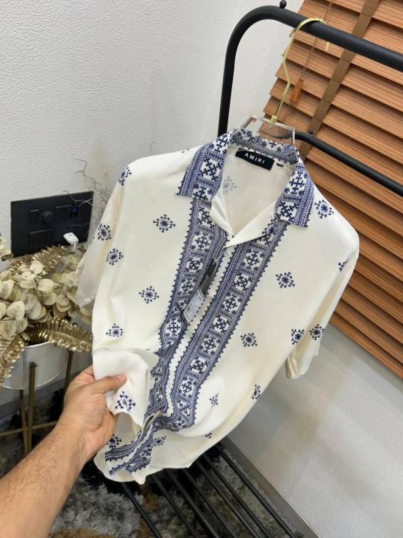 Amir_i Ajrakh Printed Turkey Imported Very Premium Linen Half Shirt (DN 519