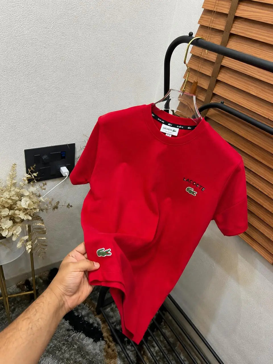 Lacost_e Imported Very Premium Crew Neck T-shirt (DN 545)