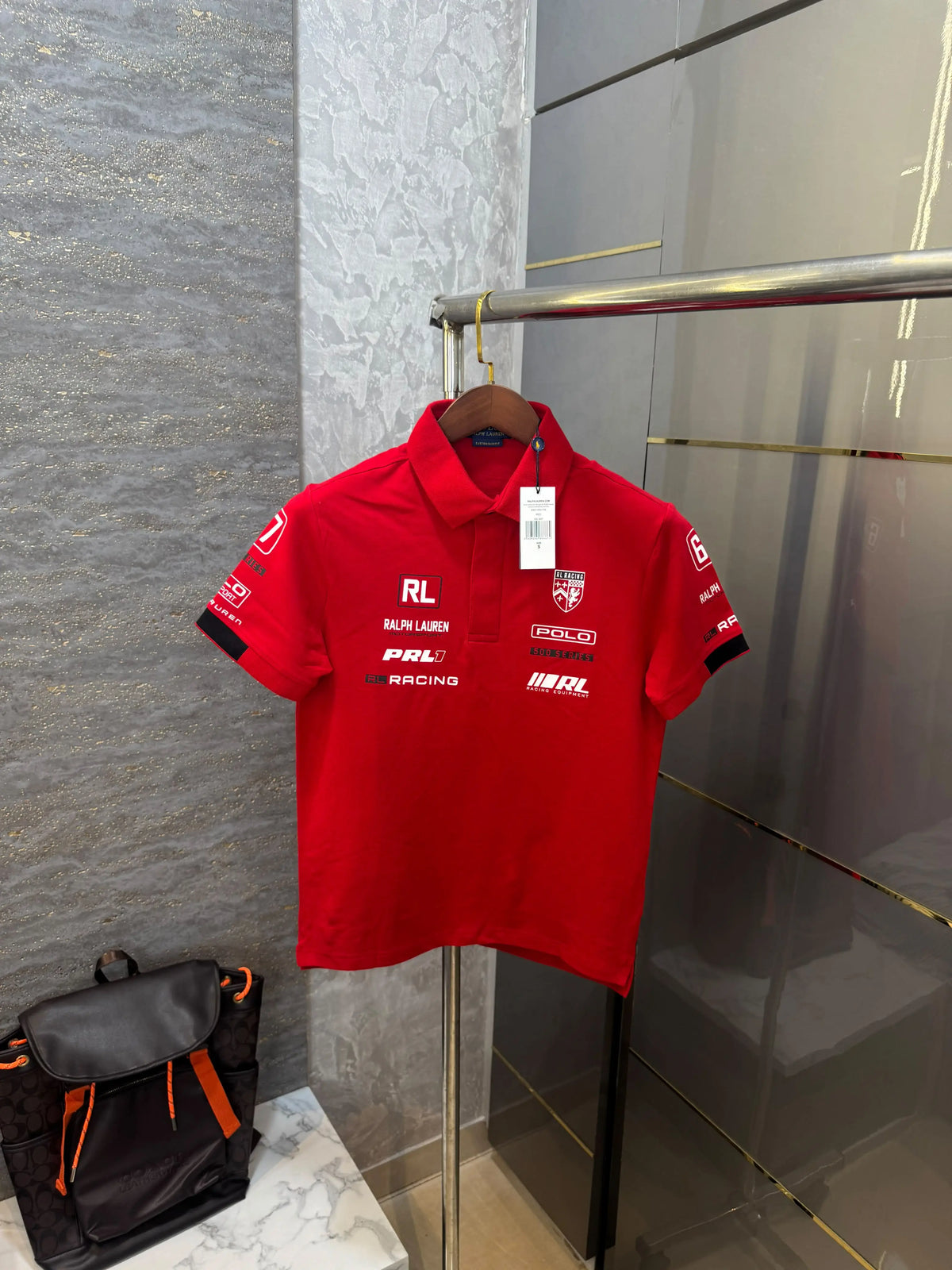 Ralp.h Laure.n Red Embroidery Logo Premium Classic Polo T-Shirt