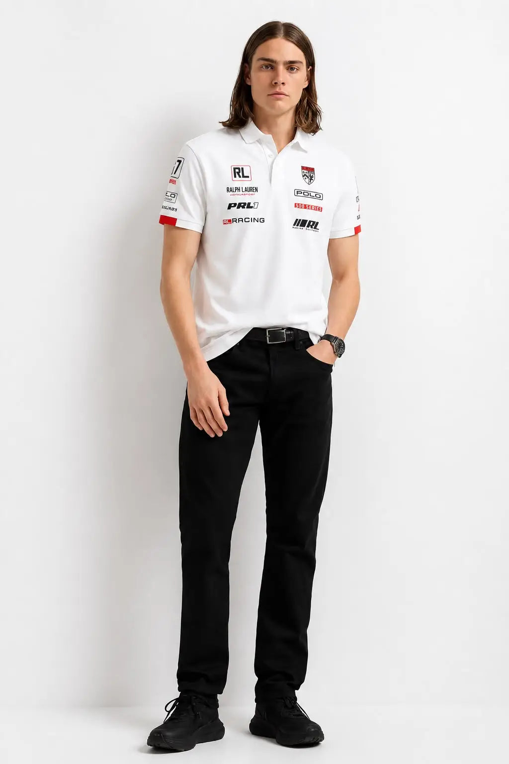 Ralp h Laure.n White Embroidery Logo Premium Classic Polo T-Shirt