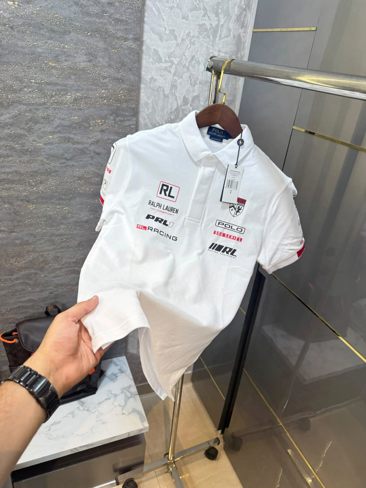 Ralp h Laure.n White Embroidery Logo Premium Classic Polo T-Shirt