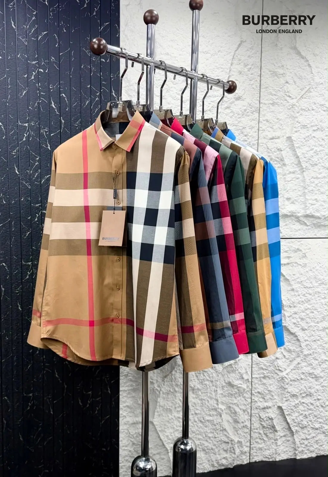 Burberr y Blue 4 Checks Premium Shirt With Original Box