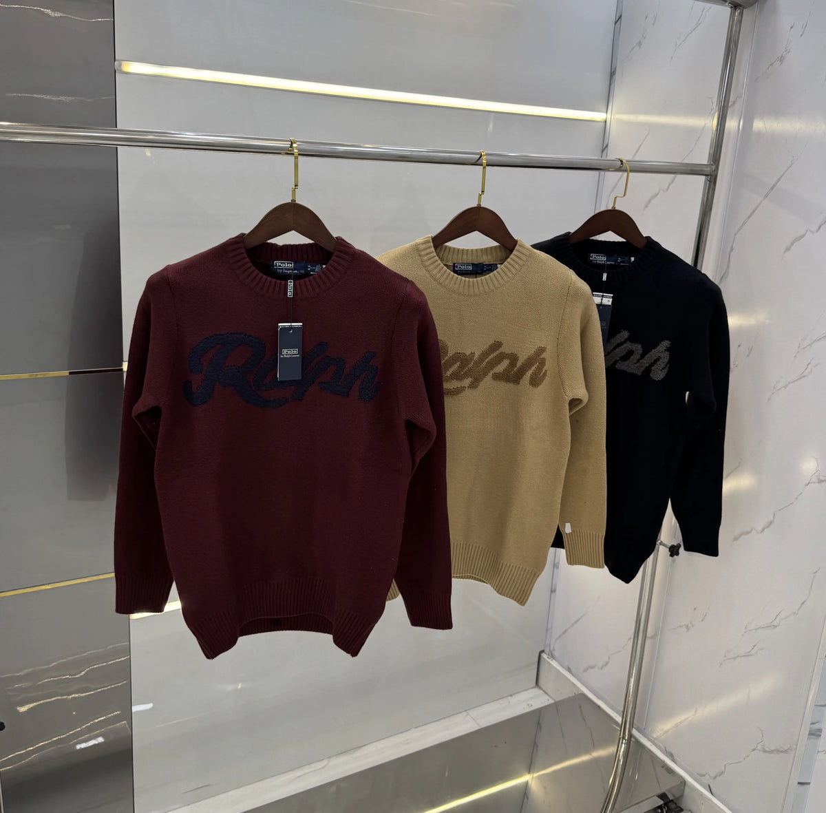 Ralp h  Lauren Beige Knitted Imported Pull Over