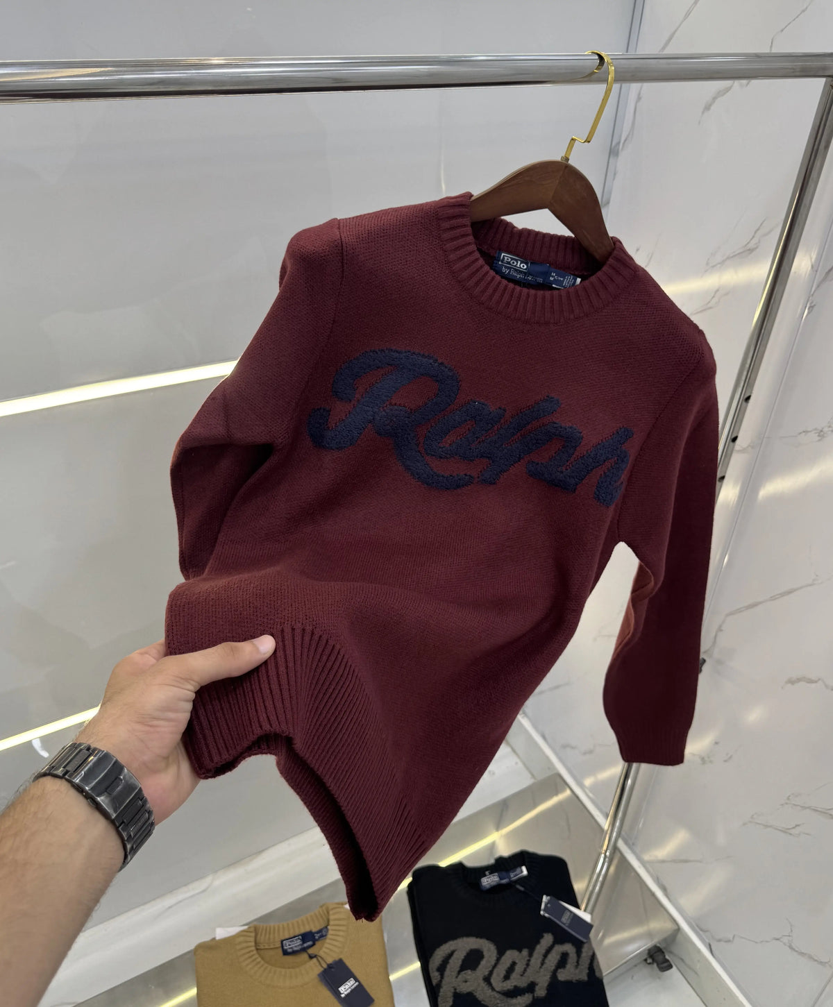 Ralp h Lauren Wine Knitted Imported Pull Over