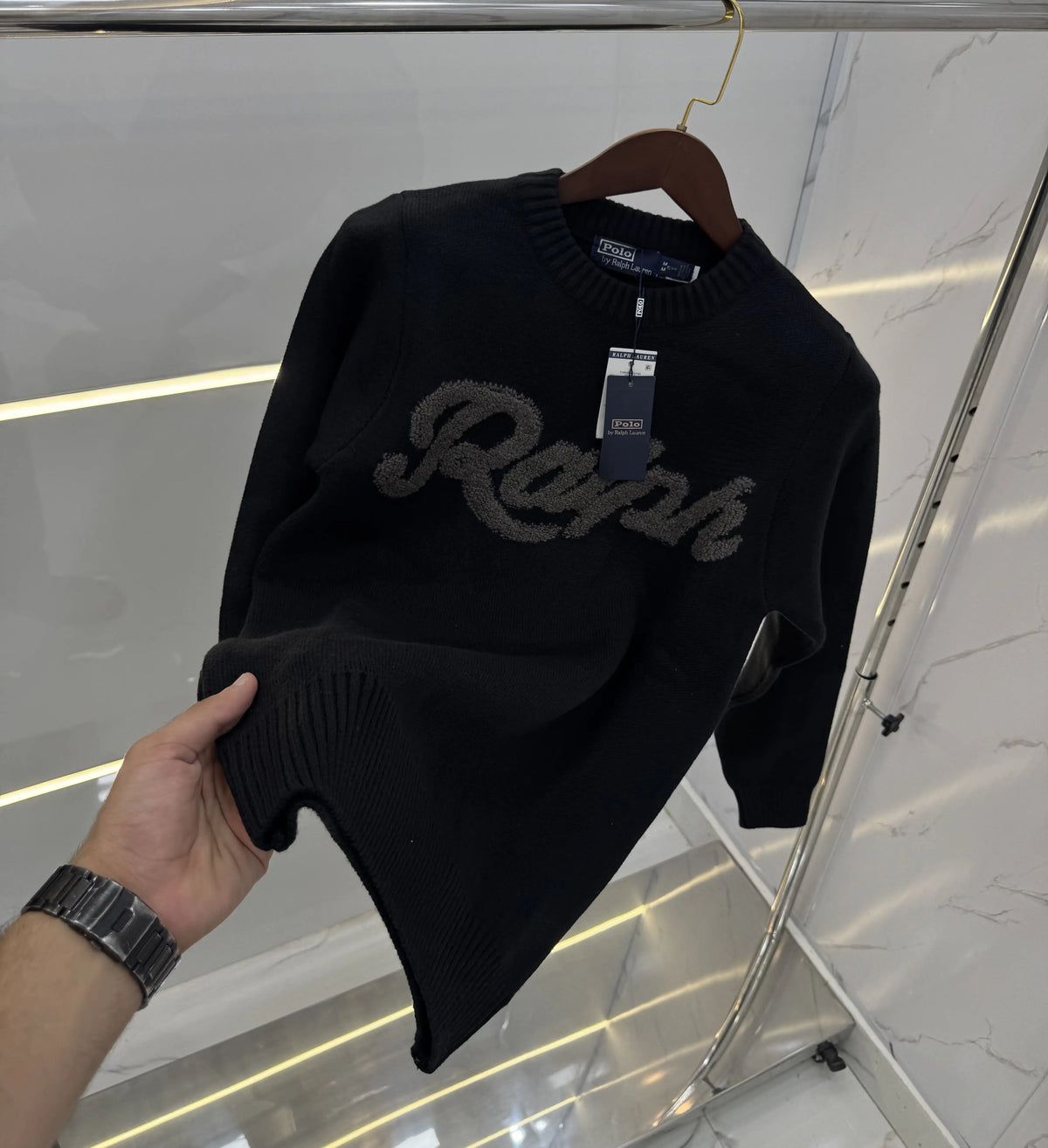 Ralp h  Lauren Black Knitted Imported Pull Over