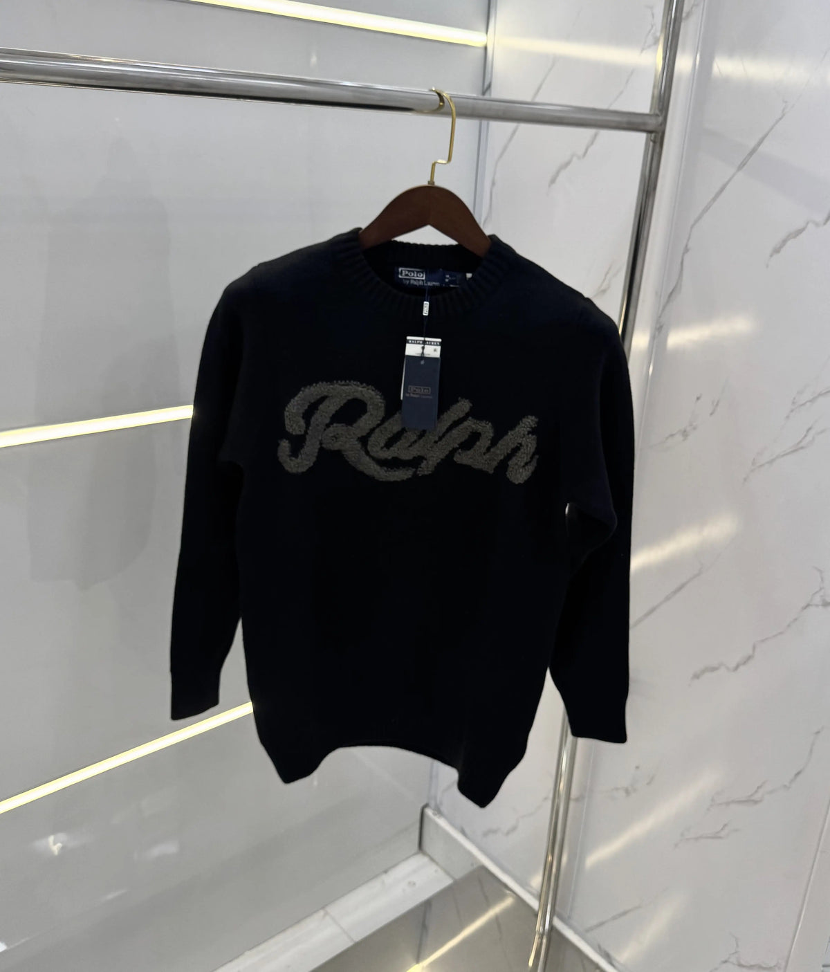 Ralp h  Lauren Black Knitted Imported Pull Over