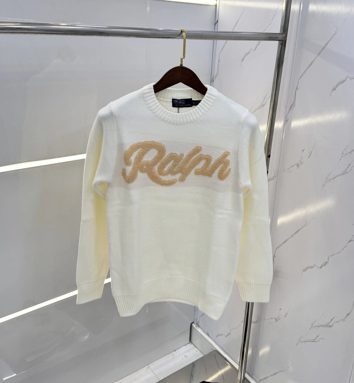Ralp h Laure.n White Knitted Imported Pull Over