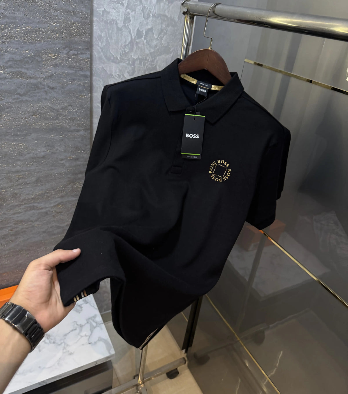 Hugo Bos s Black Logo Work Premium Polo T-shirt