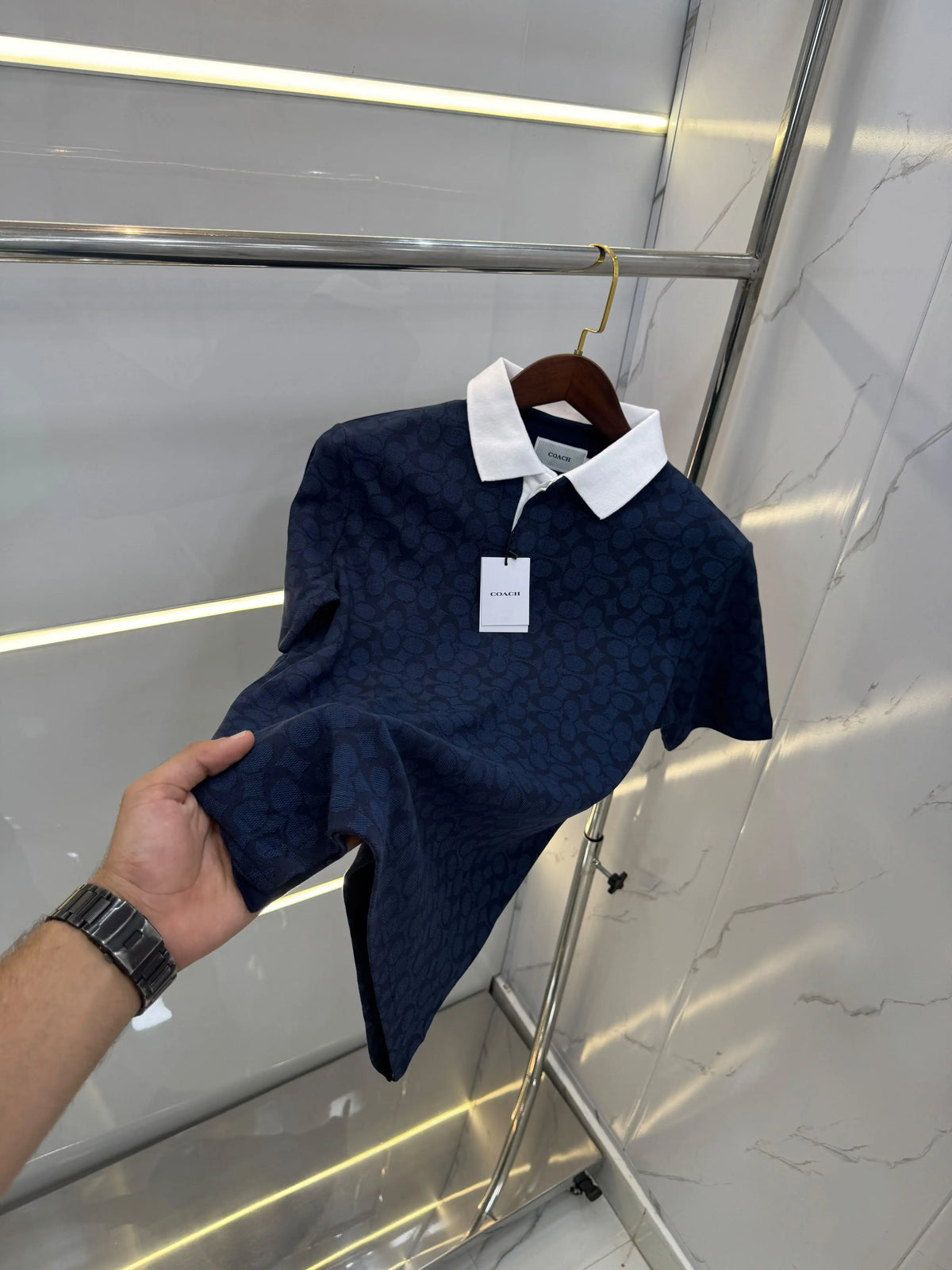 Coac h Navy Blue Imported Polo T-Shirt
