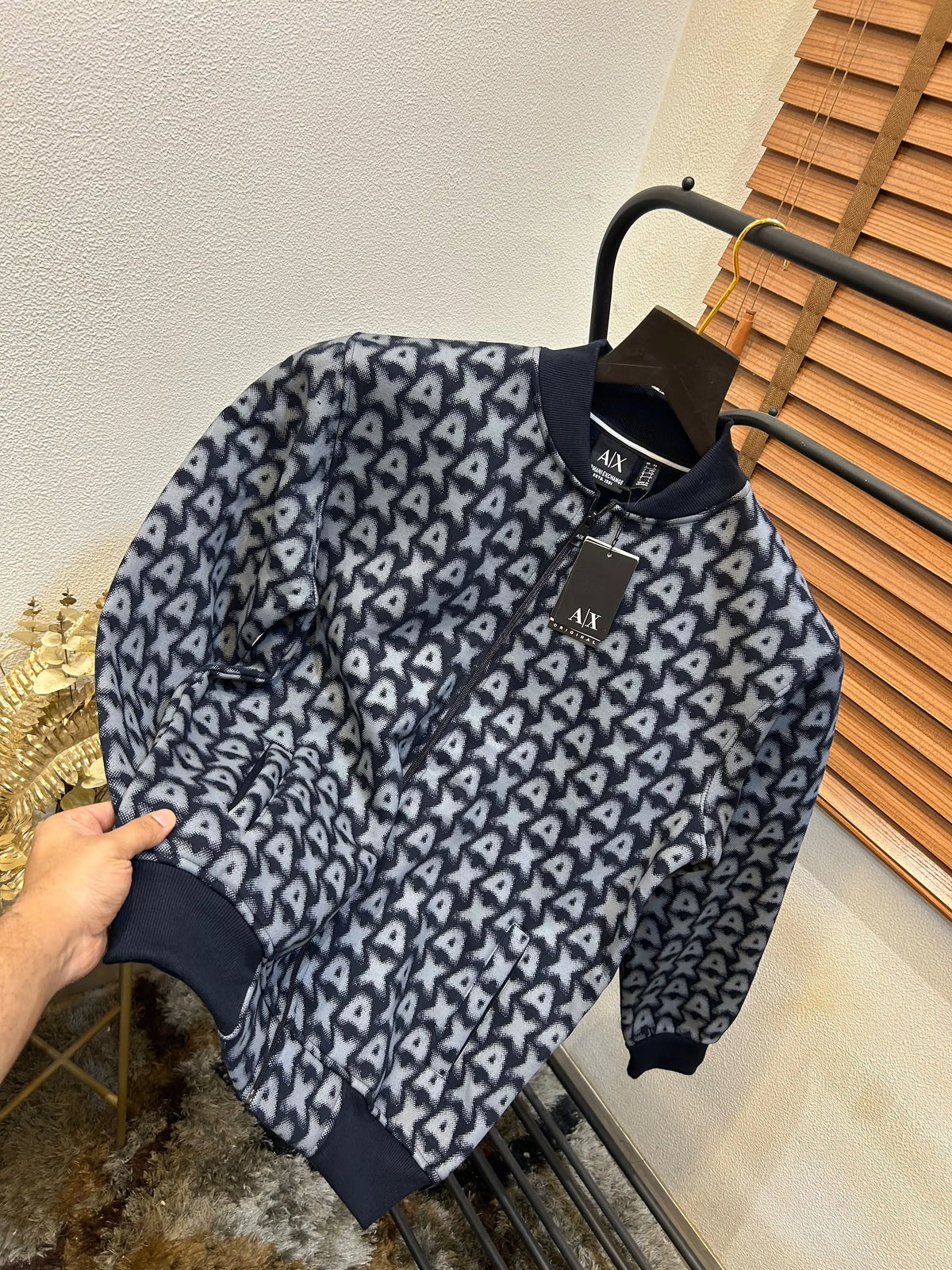 Arman_i Exchange All Over AX Printed Navy Blue Imported Premium Sweatshirt (DN 551)