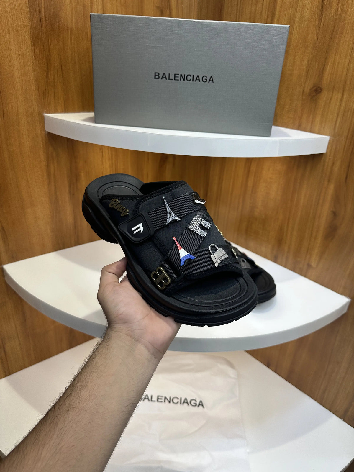 Balenciaga_Luxury Black Premium Slide For Men