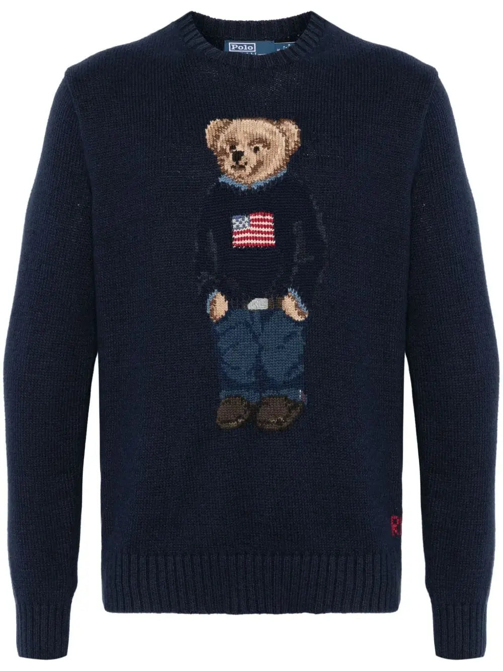 Ralp.h Laure.n Navy Blue Usa Teddy Edition Knitted Imported Pull Over