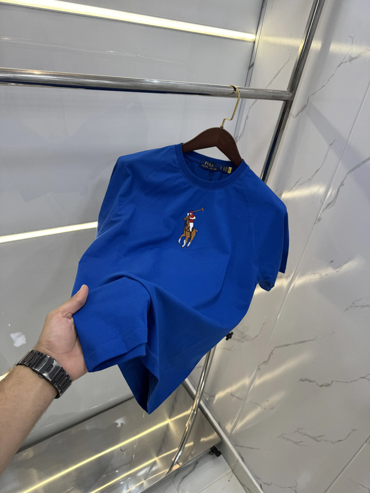 Ralp h Lauren Blue  Embroidery Logo premium Polo T-shirt