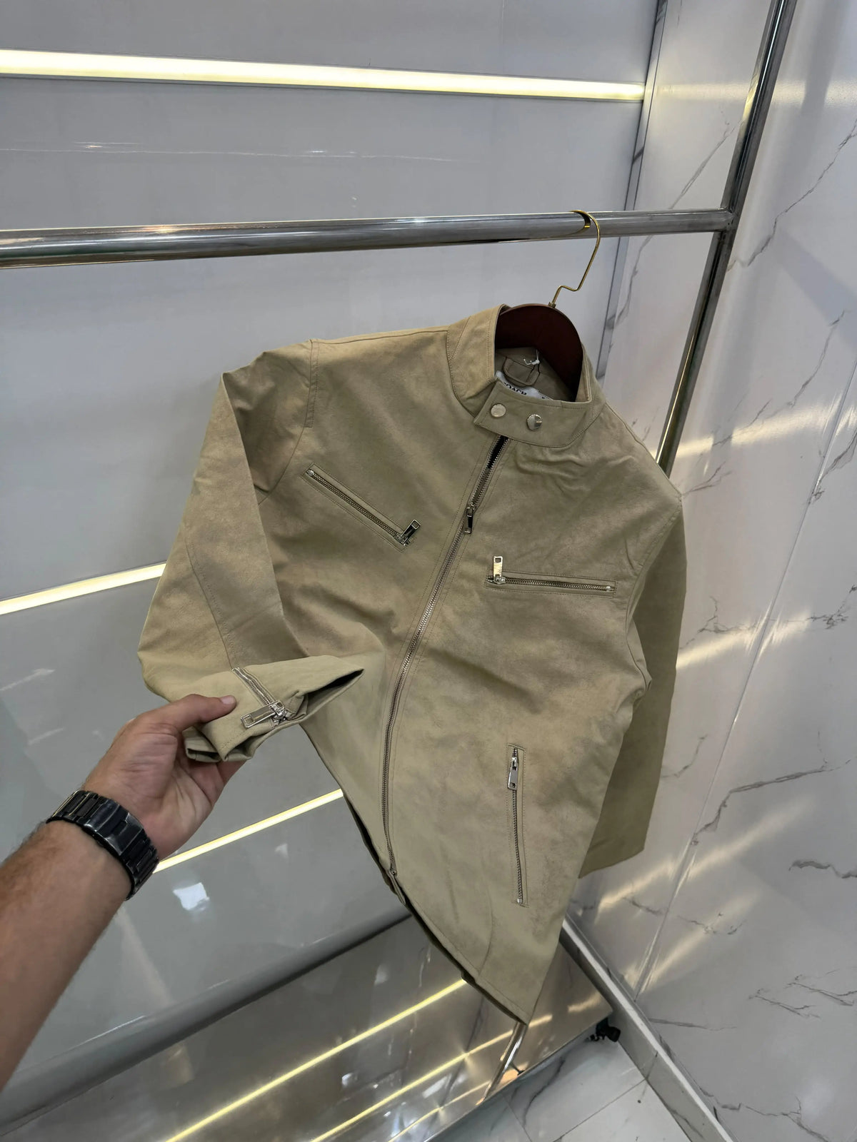 Coac h Beige  Premium Leather Jacket