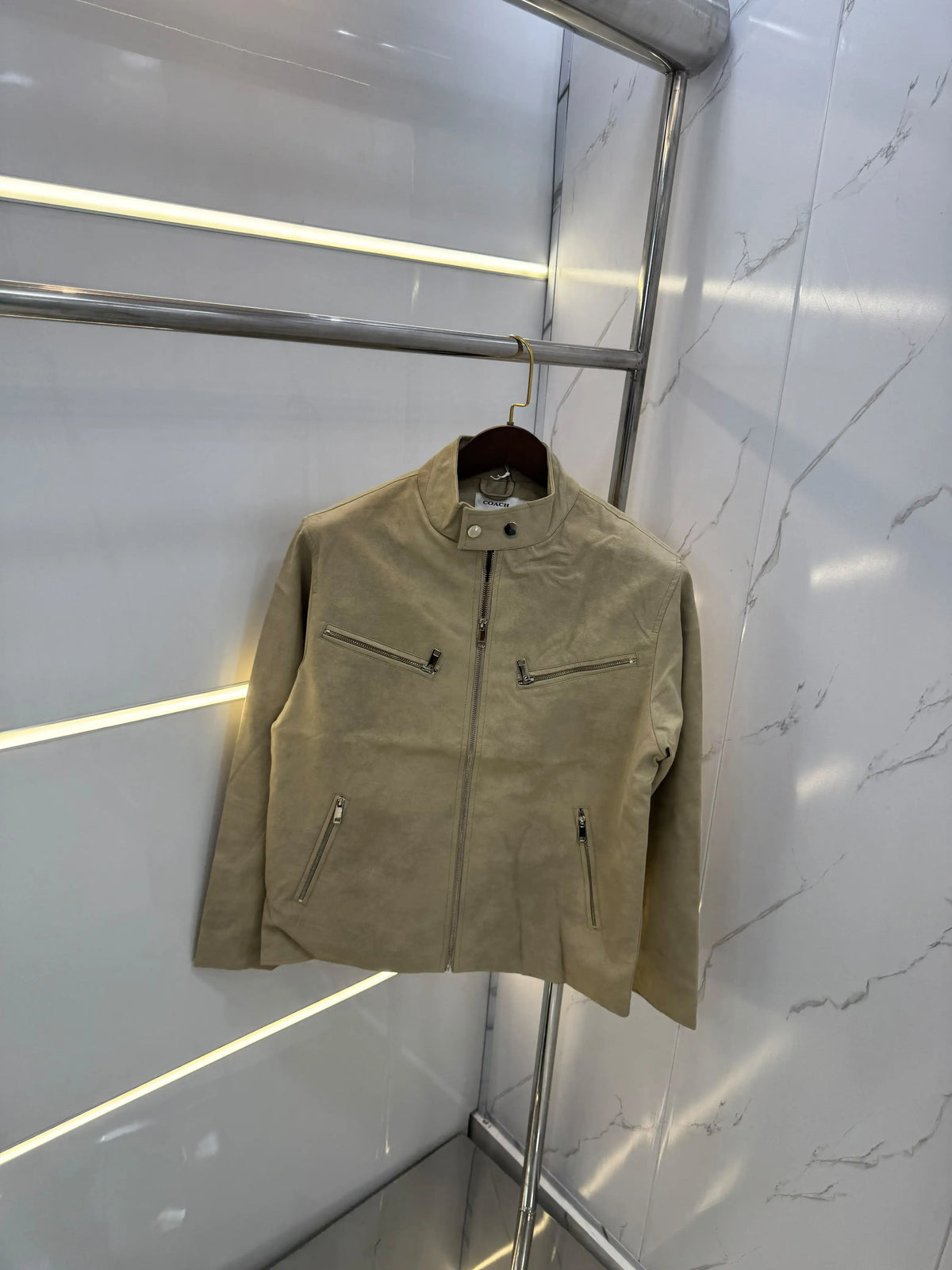 Coac h Beige  Premium Leather Jacket