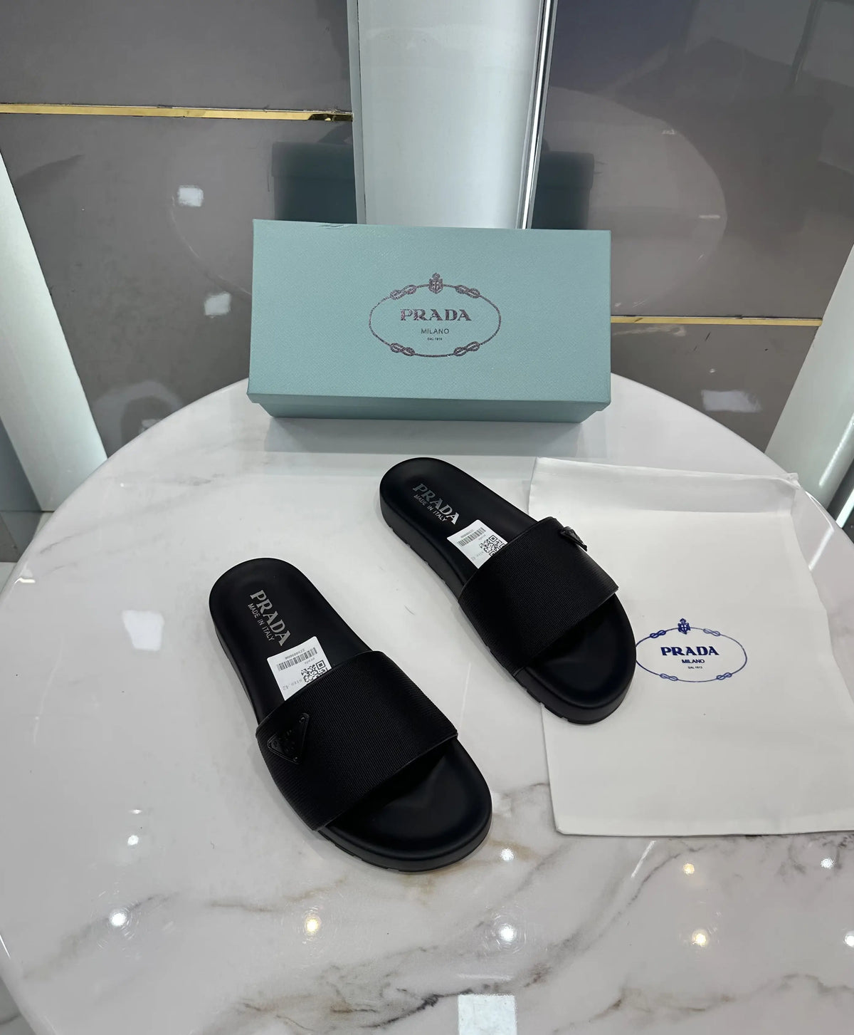 Prada_Milano All Black Premium Luxury Slide For Men