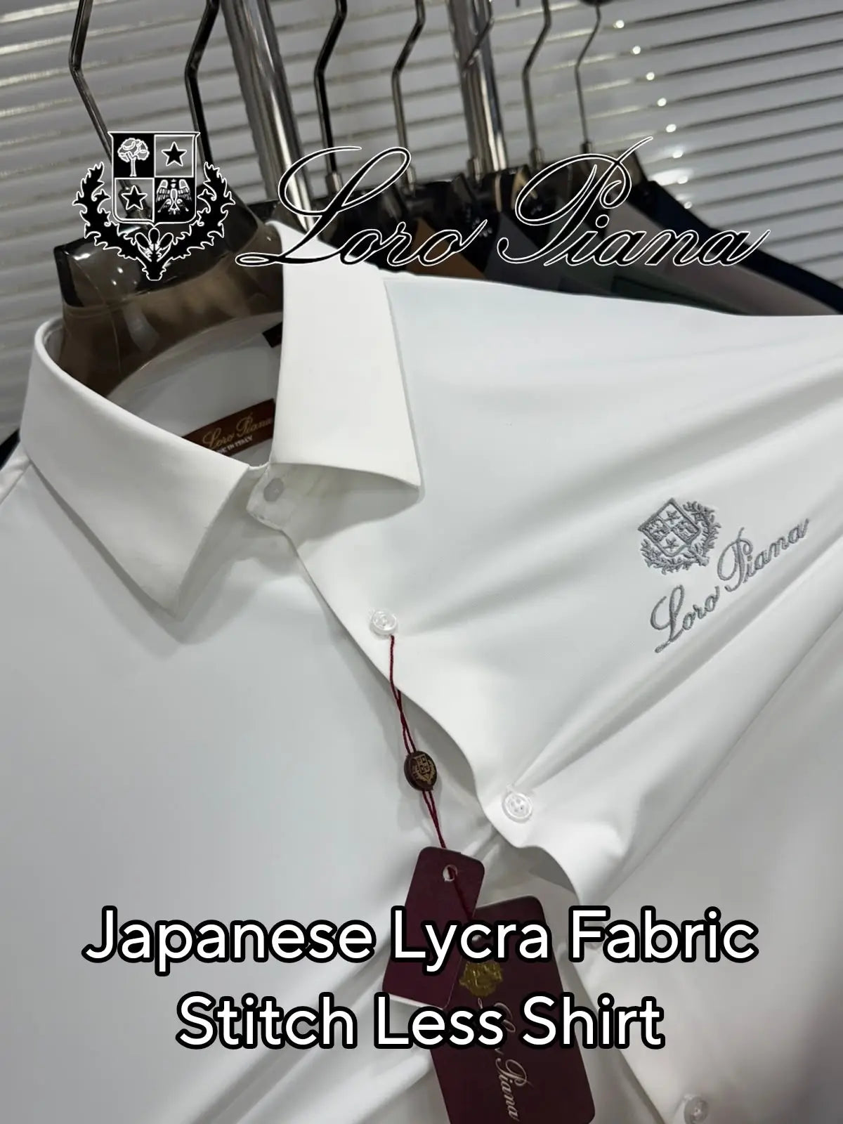 Loro Piana Navy Blue Embroidery Logo Premium Shirt With Original Box
