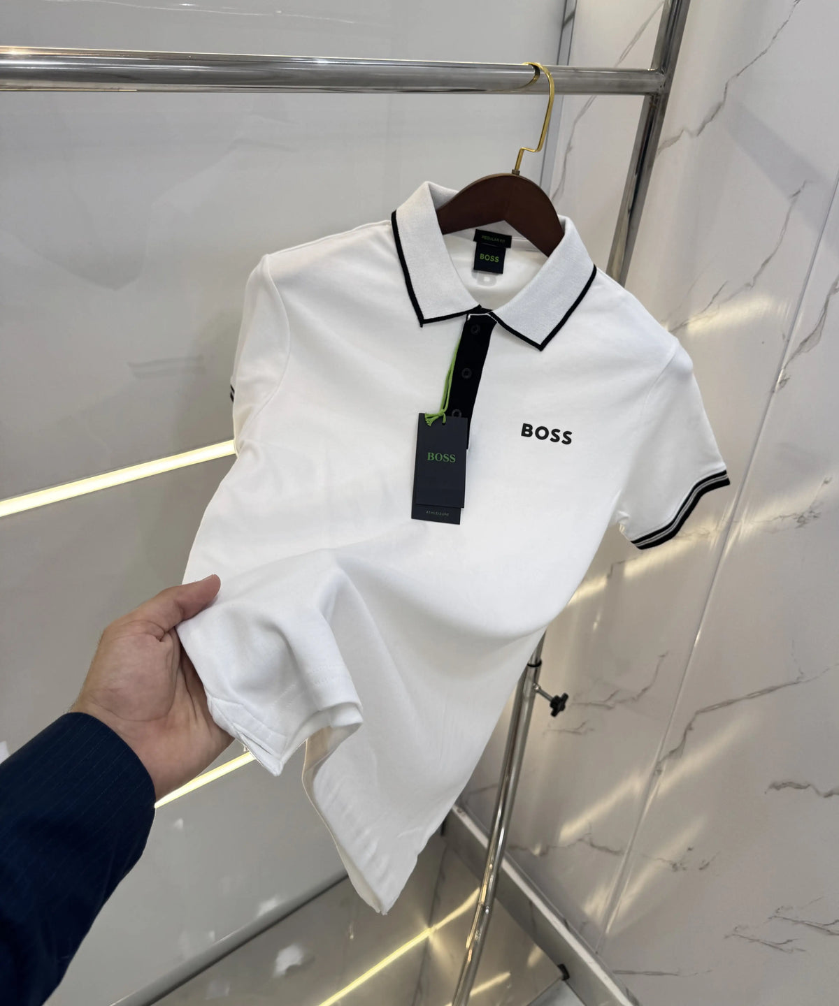 Hugo Bos s White Logo Work Premium Polo T-shirt