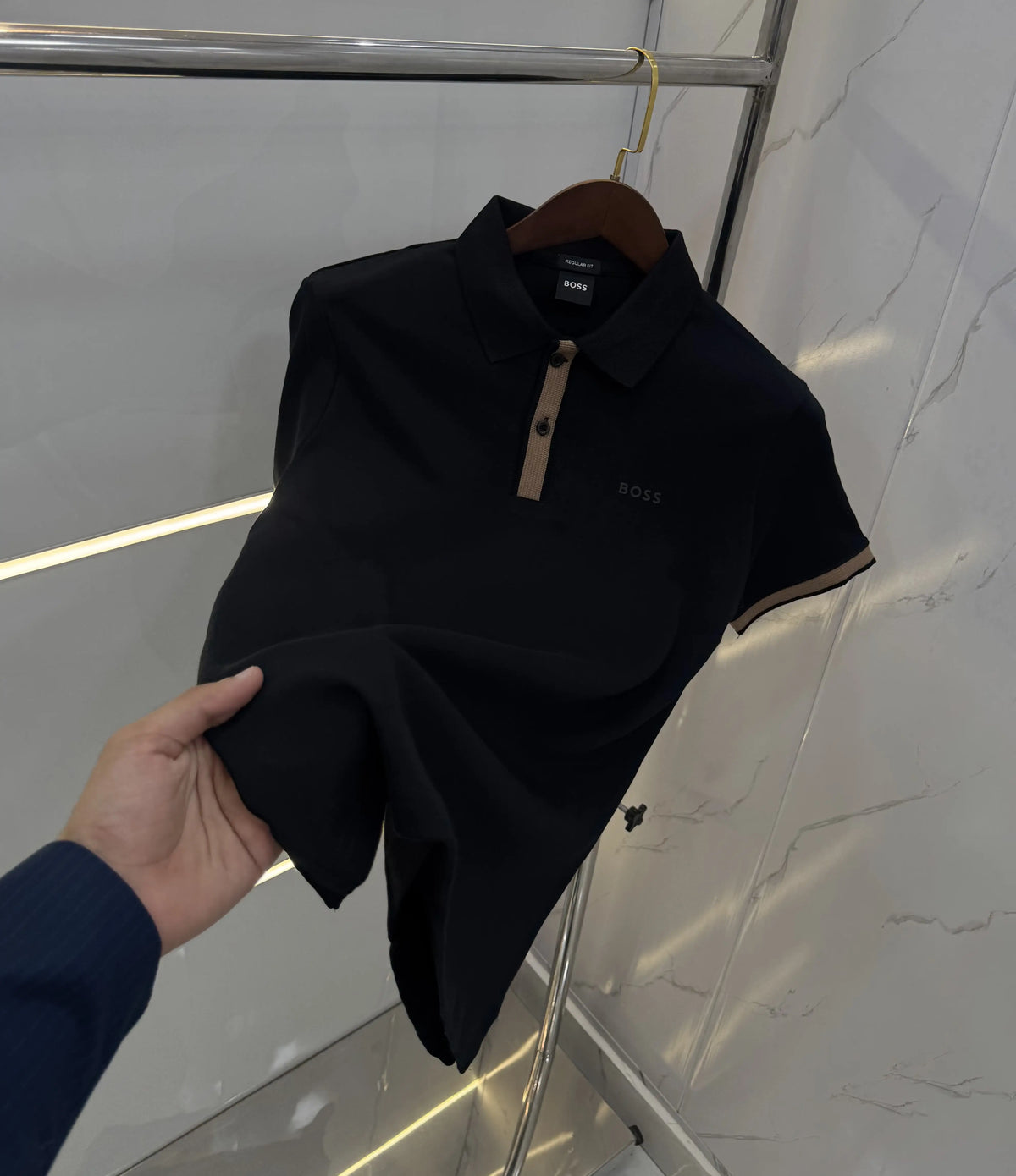 Hugo Bos s Black Logo Work Premium Polo T-shirt