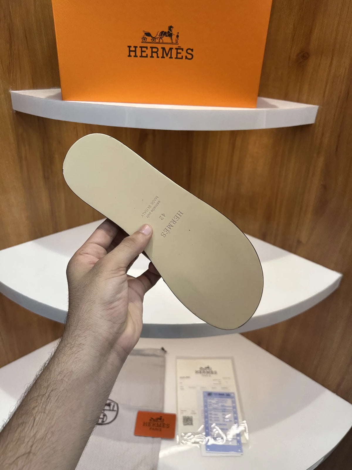 Hermes_Tan Izmir Premium Luxury Slide For Men
