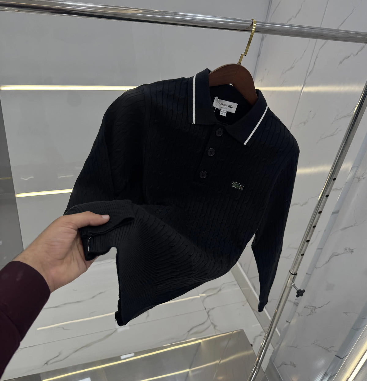 Lacost e Black Knitted Imported Pull Over