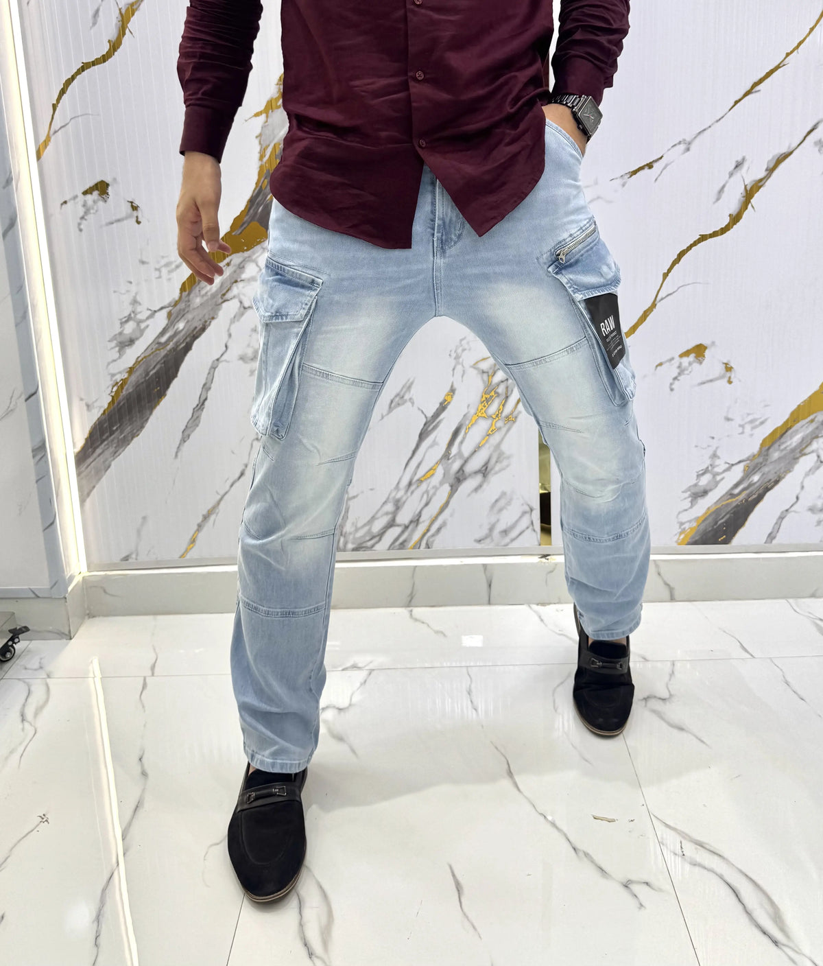 G Star Raw Sky Blue Imported Cargo Denim