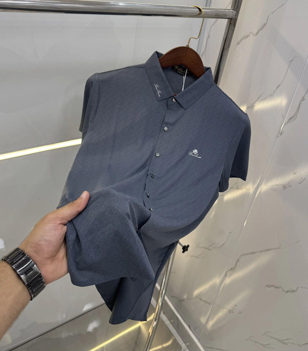 Loro Piana Dark Grey Imported Luxury Shirt