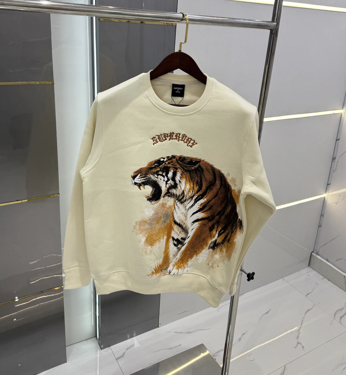 Superdr y Cream Tiger Edition Premium Sweatshirt