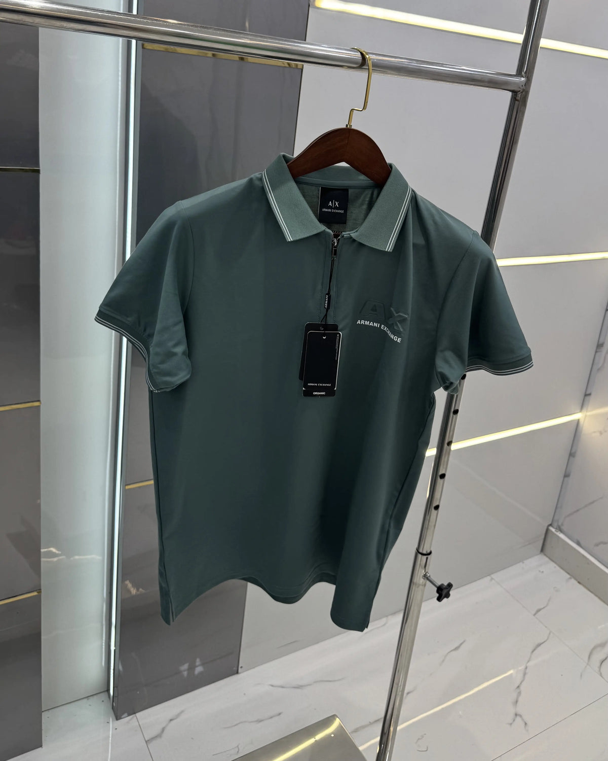 Arman i Exchange Green Embossed Logo Premium Polo T-shirt With Box