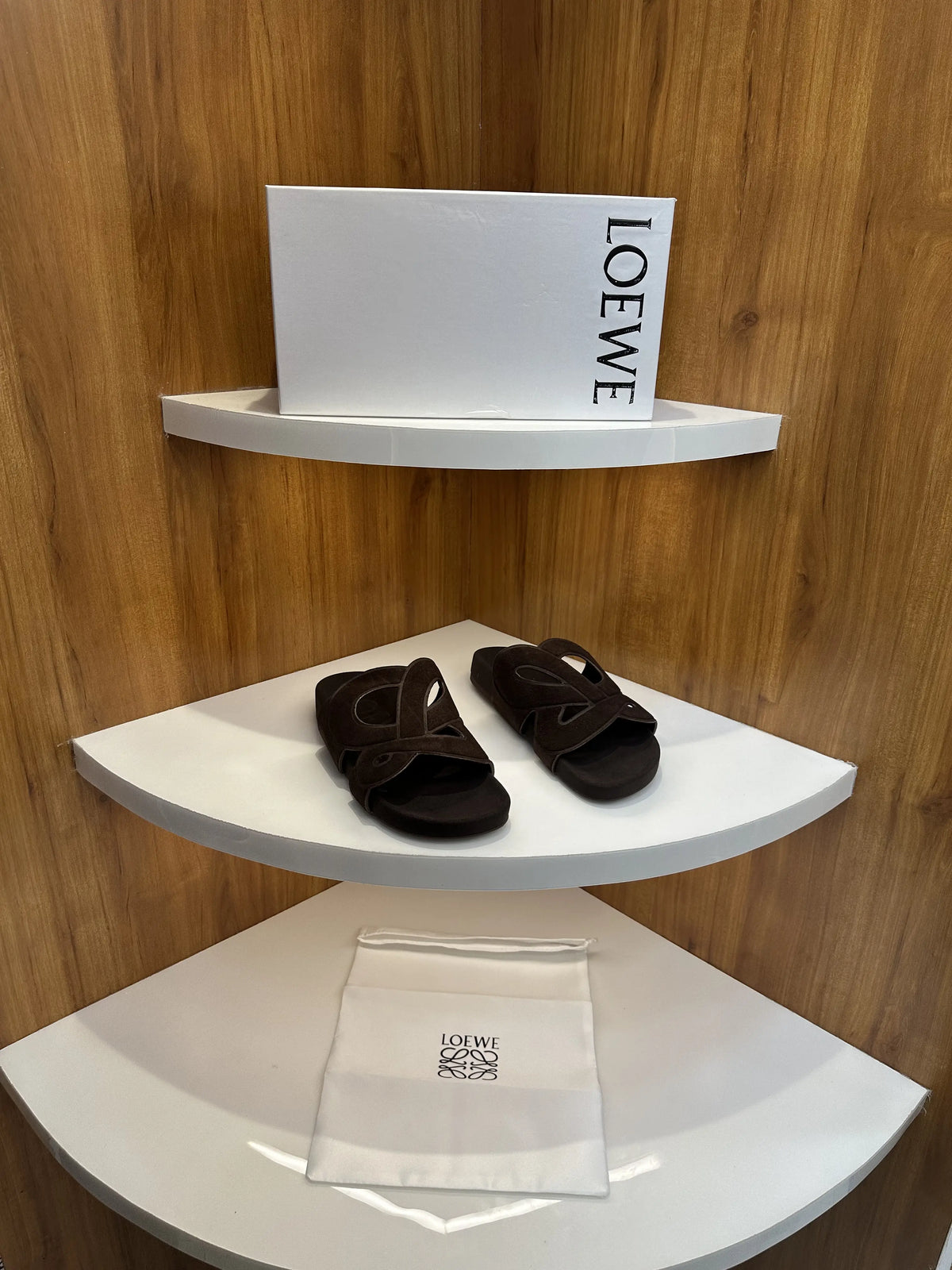 Loewe_Brown Suede Premium Luxury Slide For Men