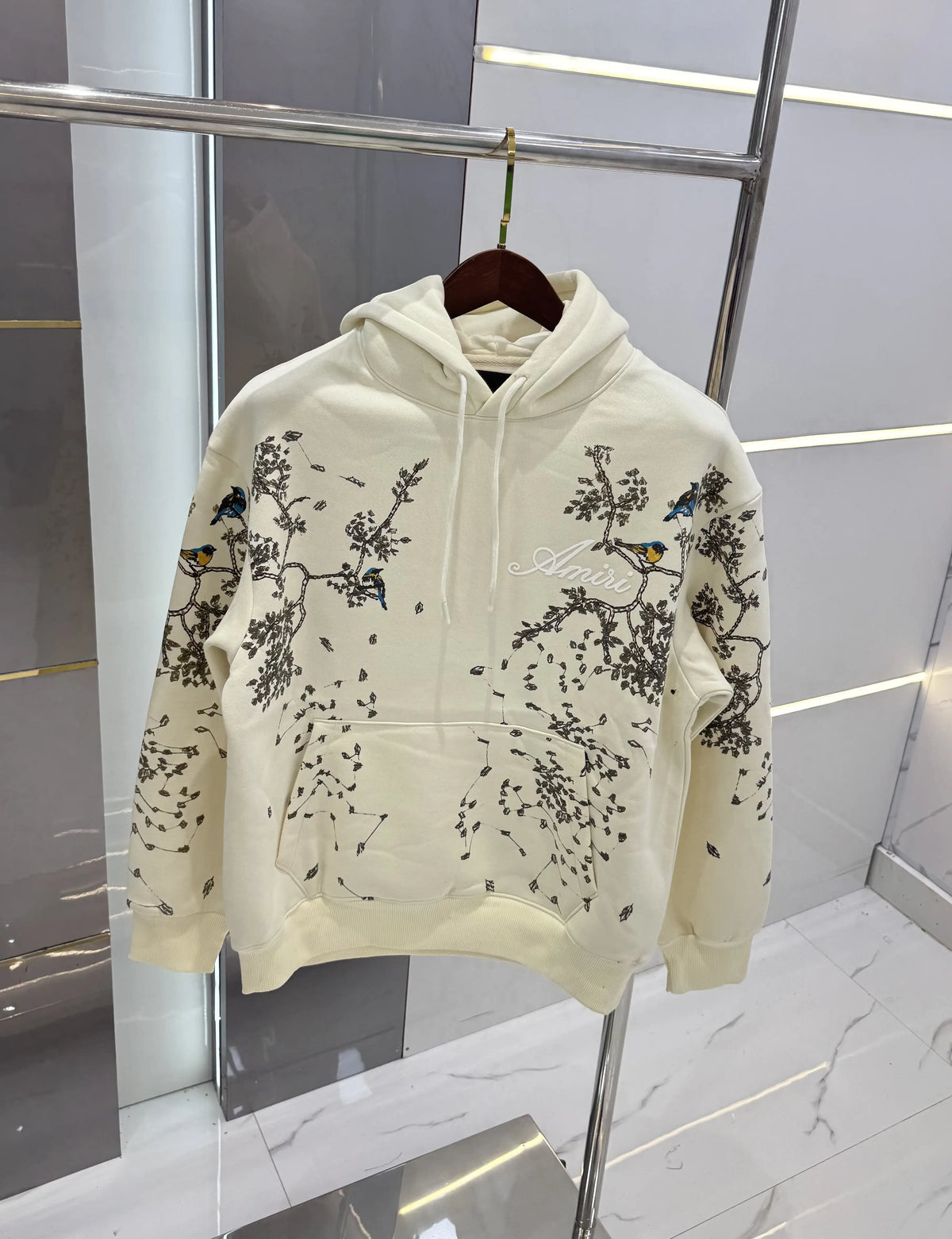 Amir i Cream Logo Work Imported Hoodie