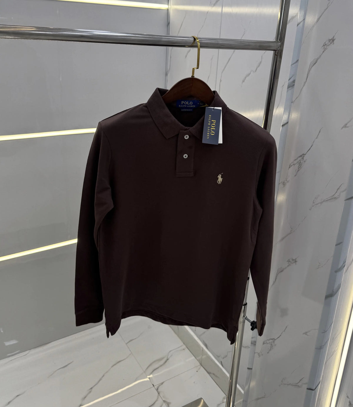 Ralph Laure n Brown Embroidery Logo Premium Full Sleeves Polo T-Shirt