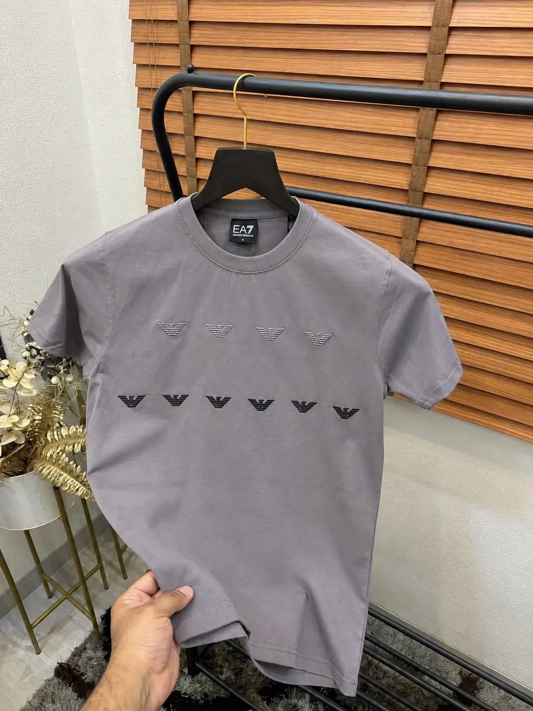 Emporio Arman_i Logo Embroidered Premium Round Neck T-shirt