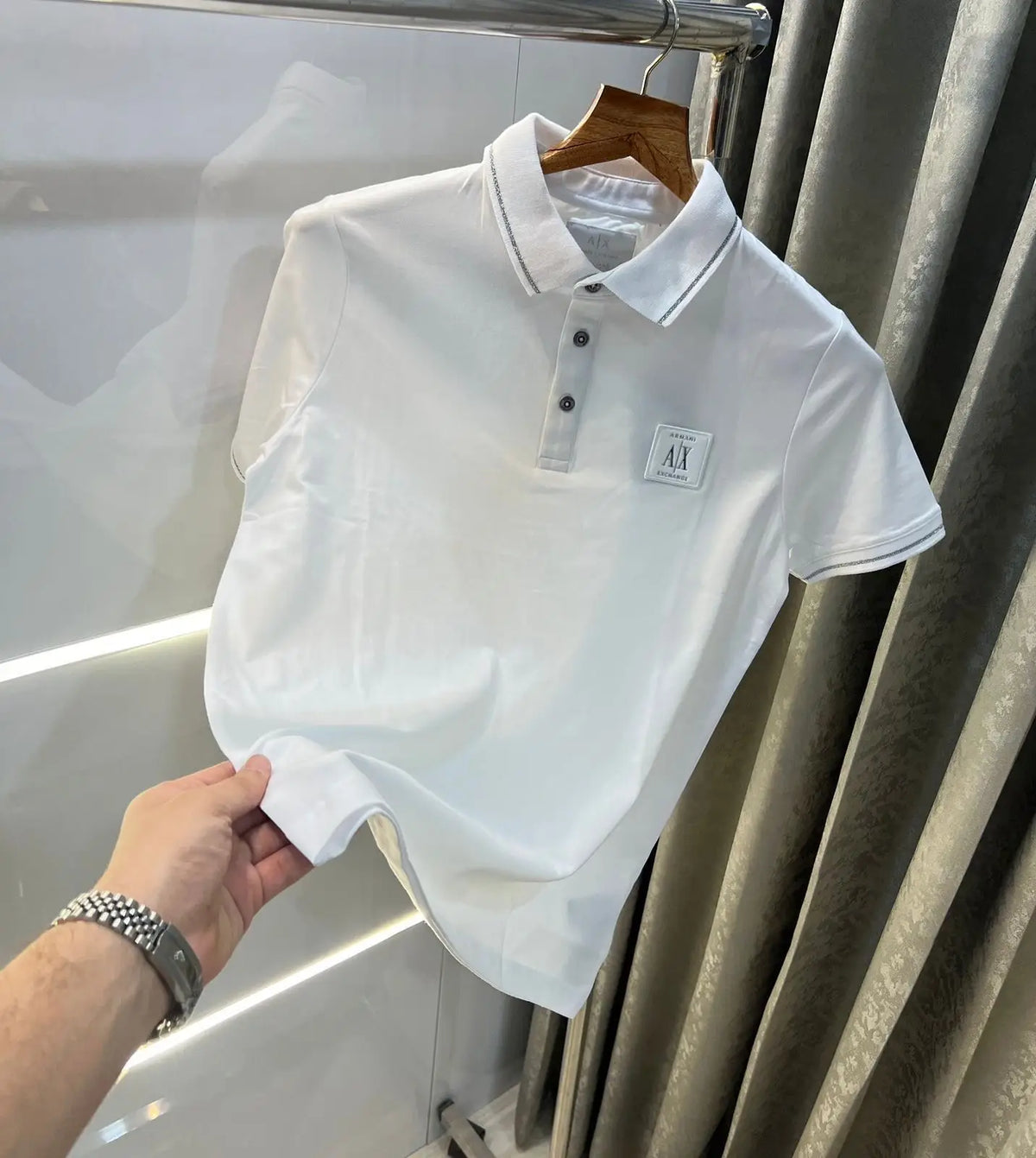 Arman i Exchange White Logo Work Premium Polo T-shirt