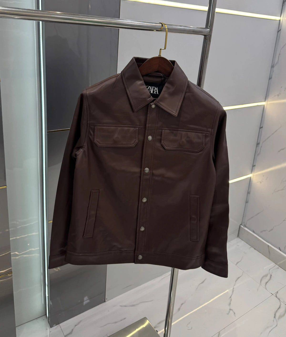 Zar a Dark Brown  Premium  Leather Jacket