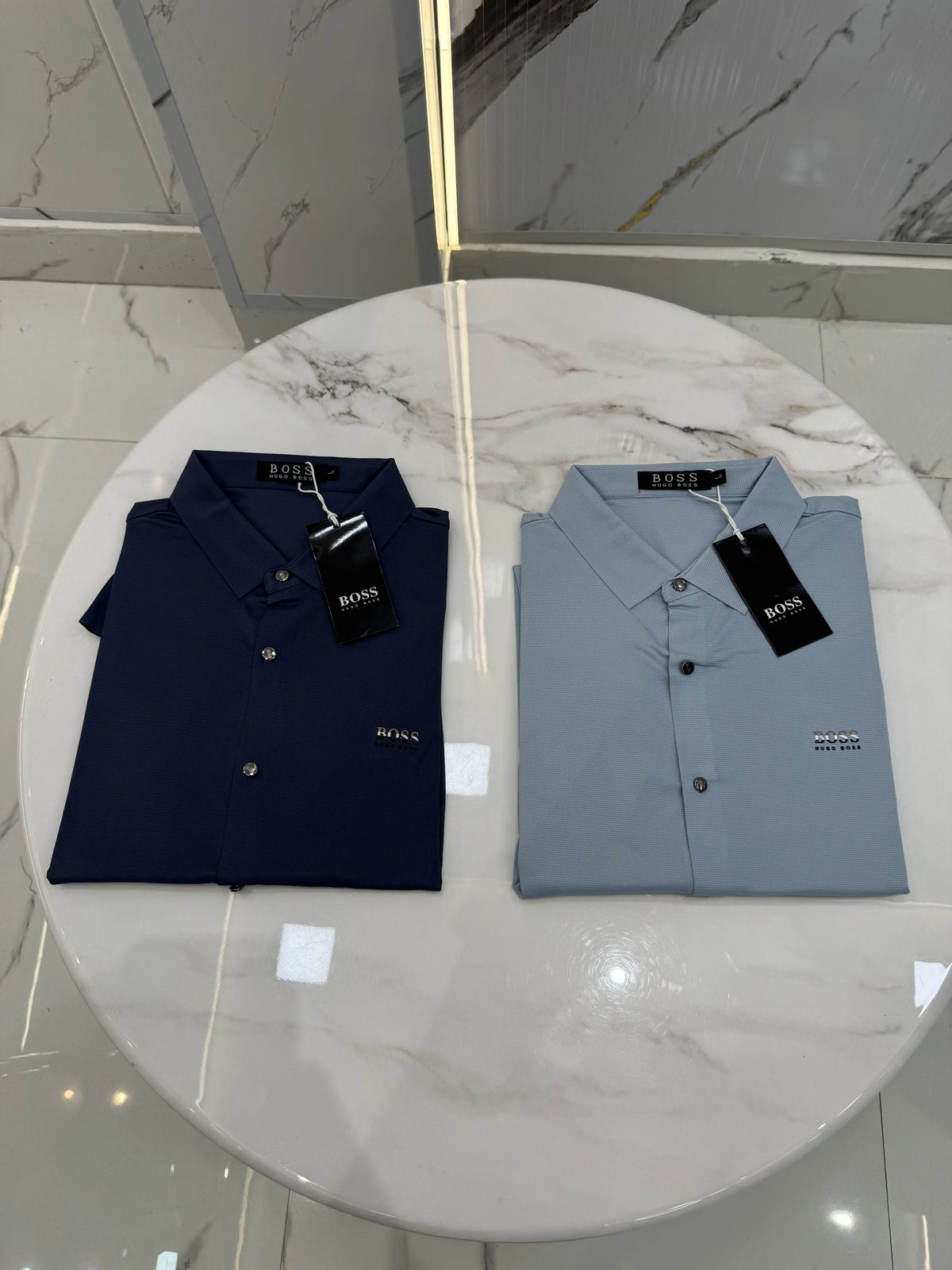 Hugo Bos s Sky Blue Imported Luxury Polo T-Shirt
