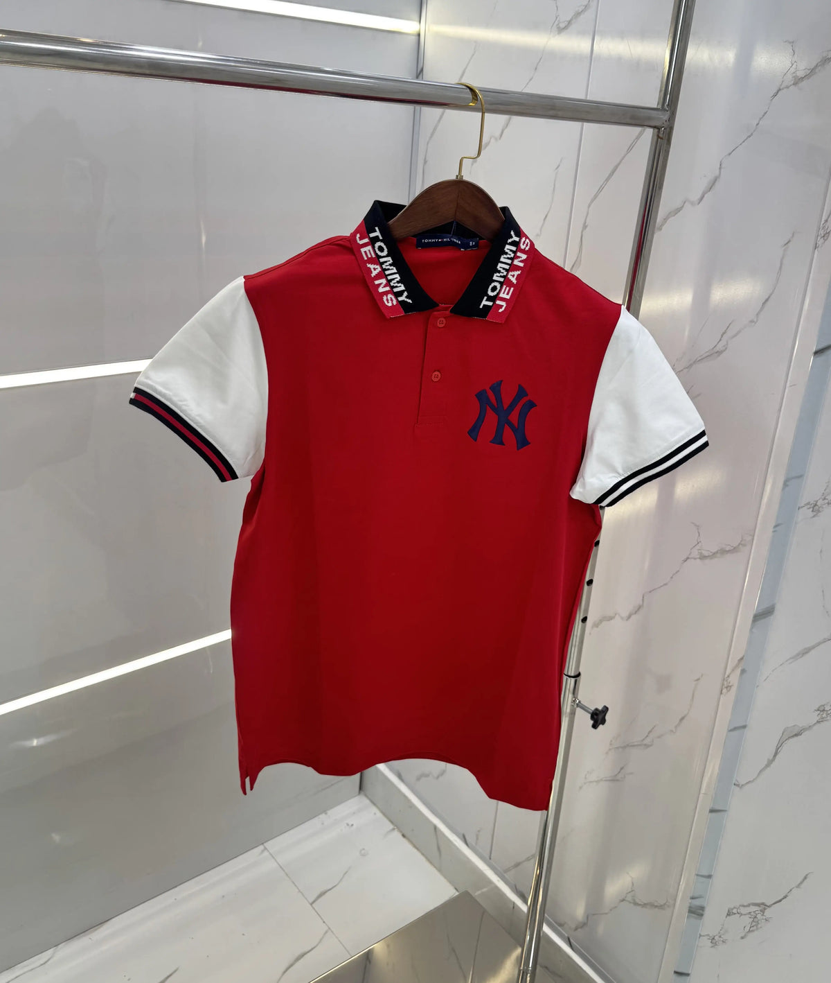 Tommy Hilfige r Red Logo Work  Premium Polo T-Shirt