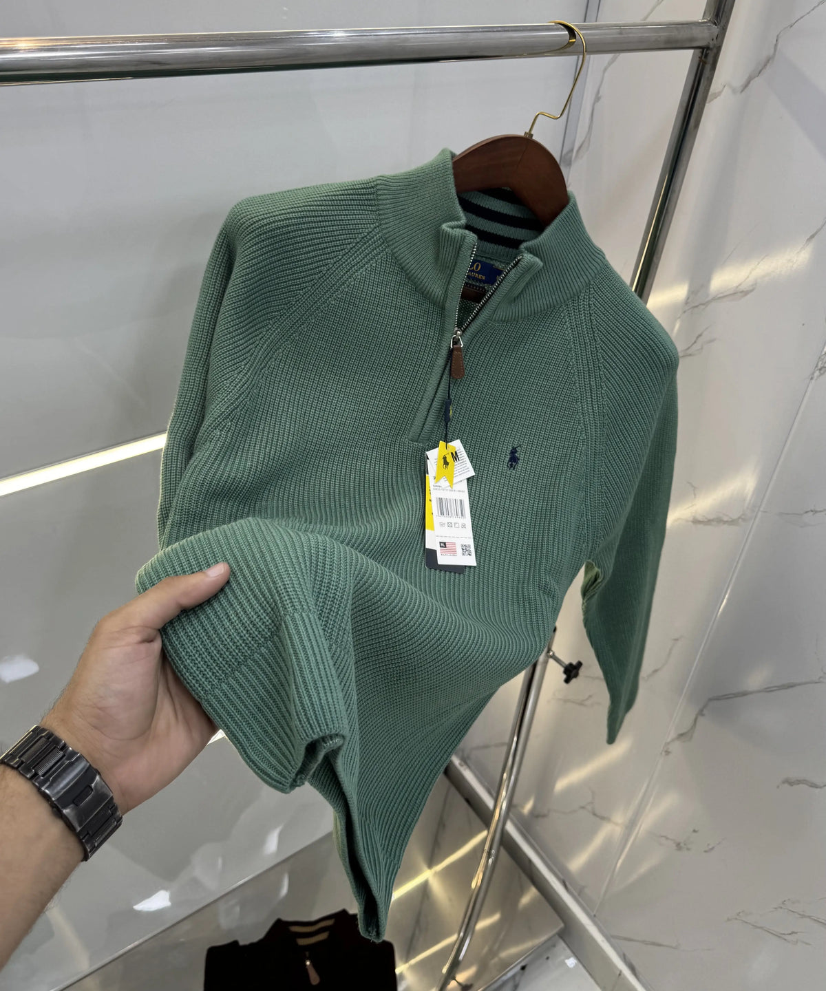 Ralp h  Lauren Green Imported Knitted Pull Over