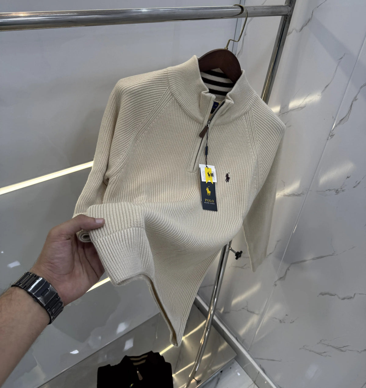 Ralp h  Lauren Cream Imported Knitted Pull Over
